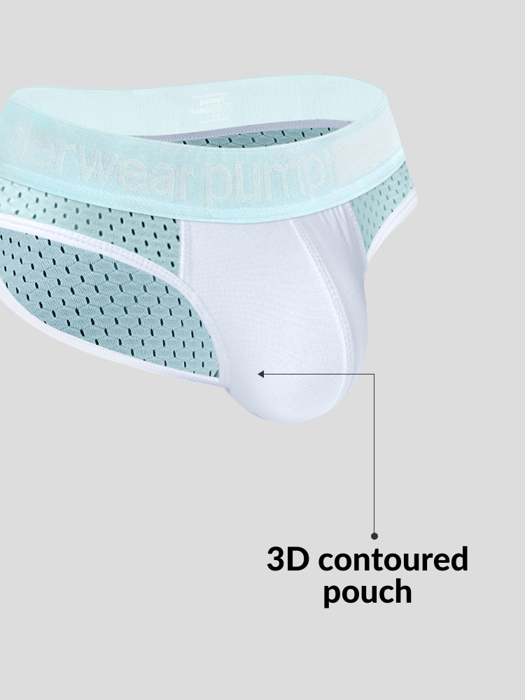2 Pack Men's Mesh Loose Fit Sport Low-Rise Briefs | dmunderwear detail image 16