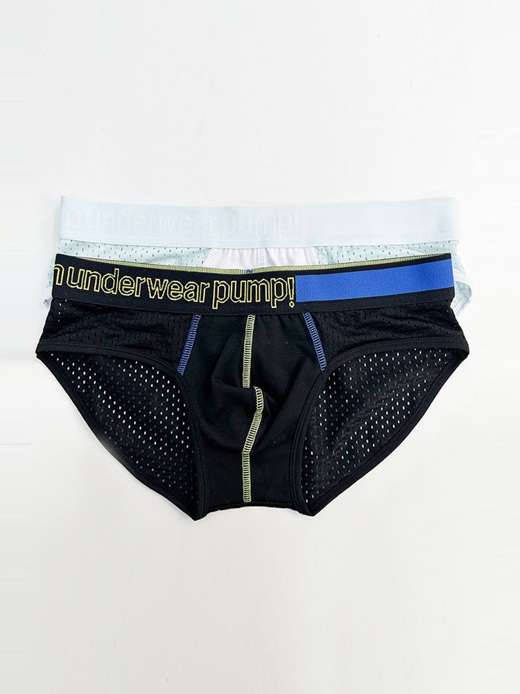 2 Pack Men's Mesh Loose Fit Sport Low-Rise Briefs | dmunderwear detail image 19