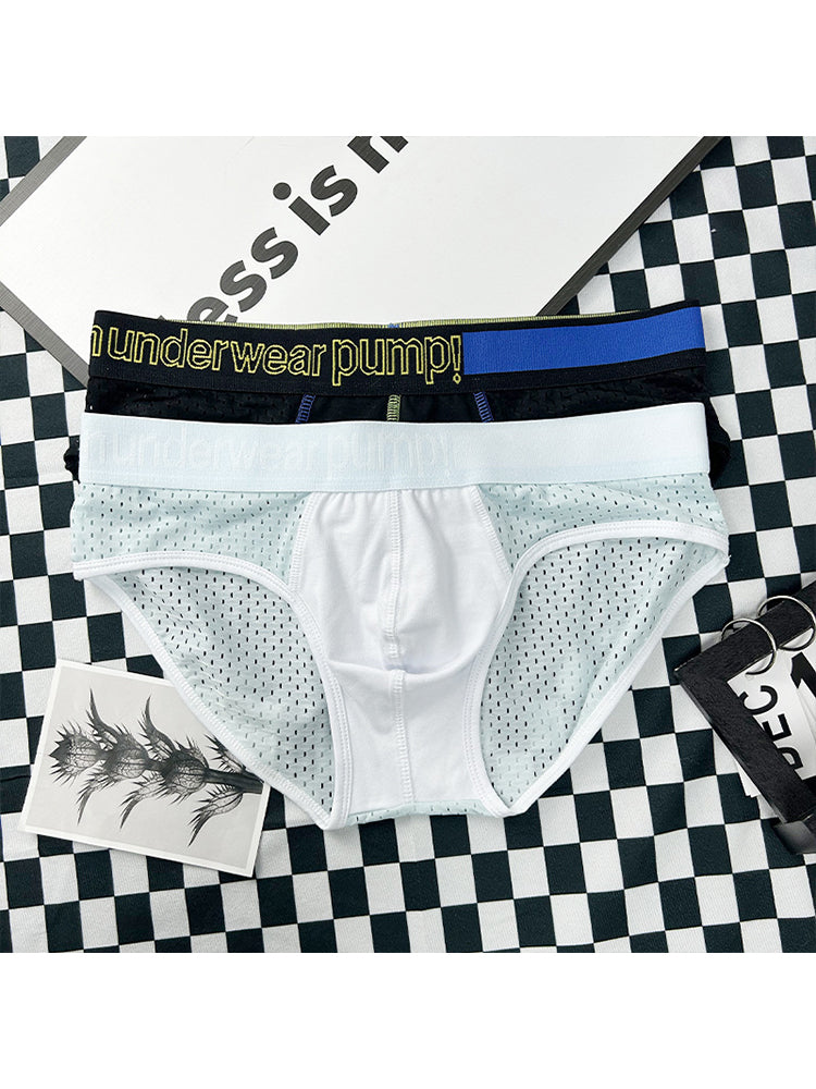 2 Pack Men's Mesh Loose Fit Sport Low-Rise Briefs | dmunderwear detail image 5