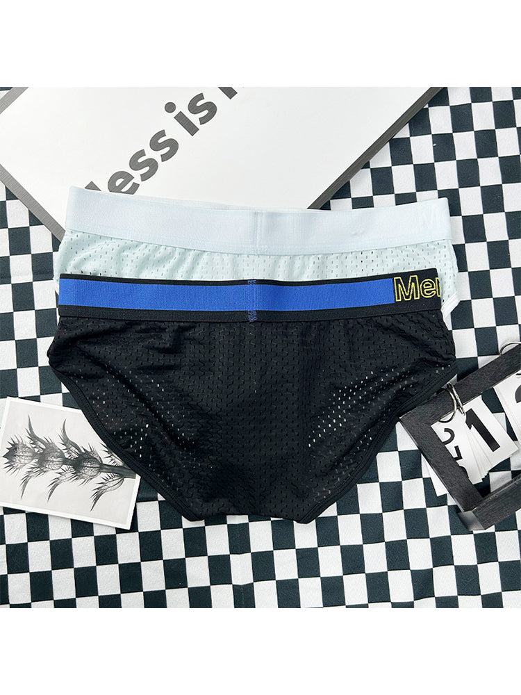 2 Pack Men's Mesh Loose Fit Sport Low-Rise Briefs | dmunderwear detail image 6