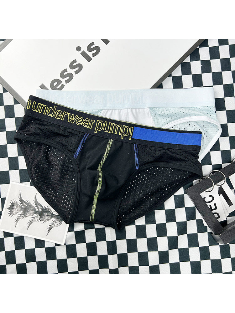 2 Pack Men's Mesh Loose Fit Sport Low-Rise Briefs | dmunderwear detail image 7