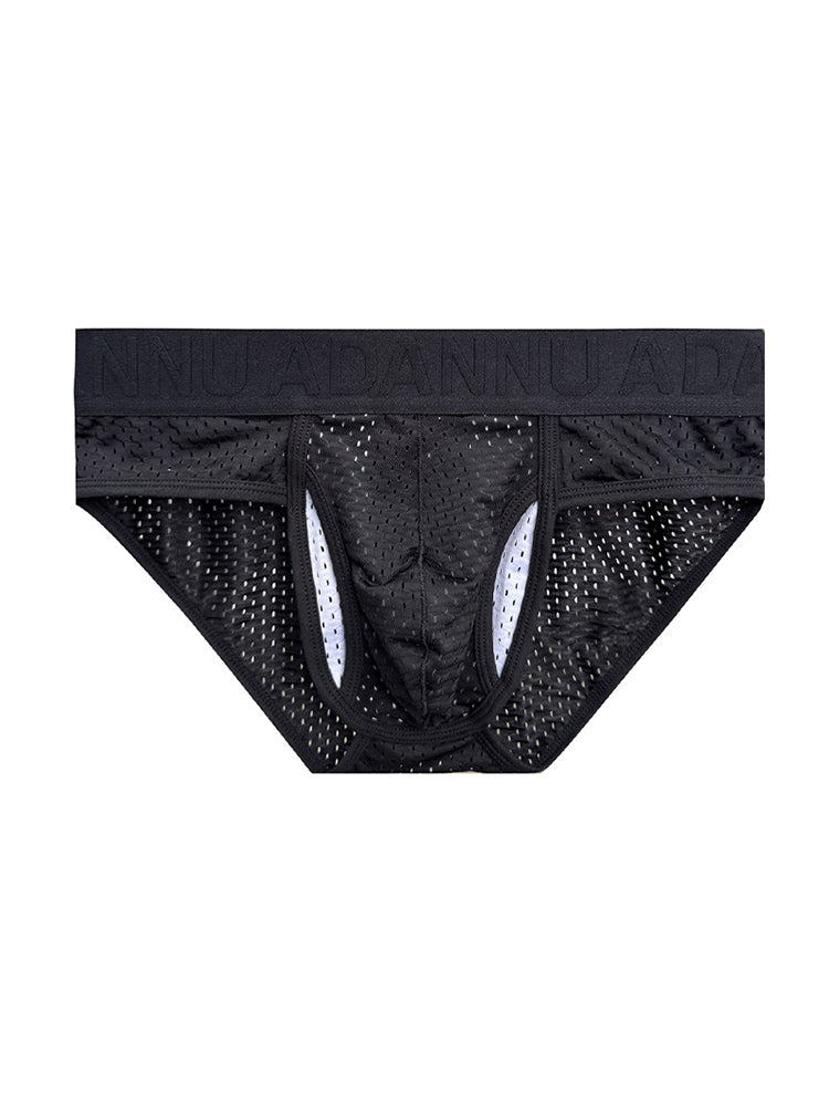 2 Pack Men's Mesh Sport Separate Pouch Breathable Lift & Support Design Briefs | dmunderwear detail image 15