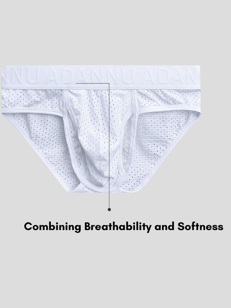 2 Pack Men's Mesh Sport Separate Pouch Breathable Lift & Support Design Briefs | dmunderwear detail image 5