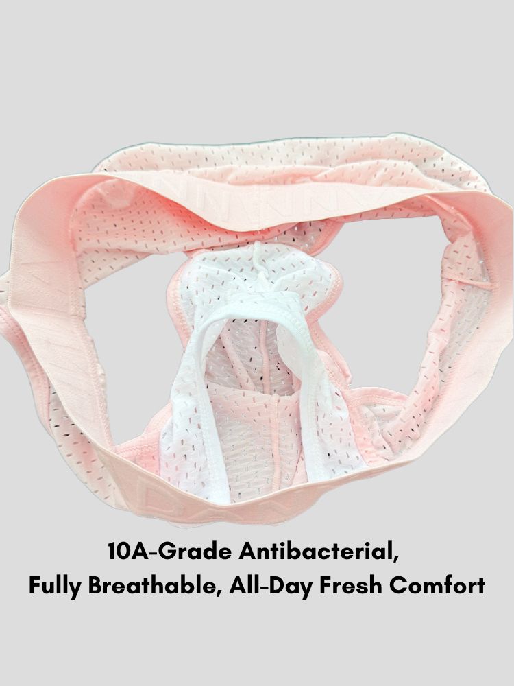2 Pack Men's Mesh Sport Separate Pouch Breathable Lift & Support Design Briefs | dmunderwear detail image 6