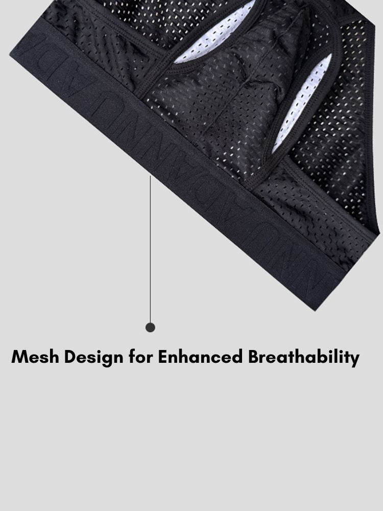 2 Pack Men's Mesh Sport Separate Pouch Breathable Lift & Support Design Briefs | dmunderwear detail image 9