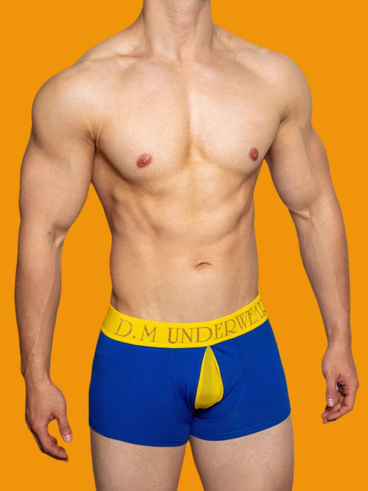 2 Pack Men's Mesh Transparent Open-Cut Cotton Mesh Trunks | dmunderwear detail image 11