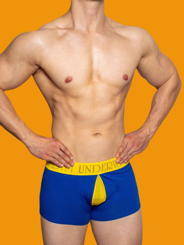 2 Pack Men's Mesh Transparent Open-Cut Cotton Mesh Trunks | dmunderwear detail image 12