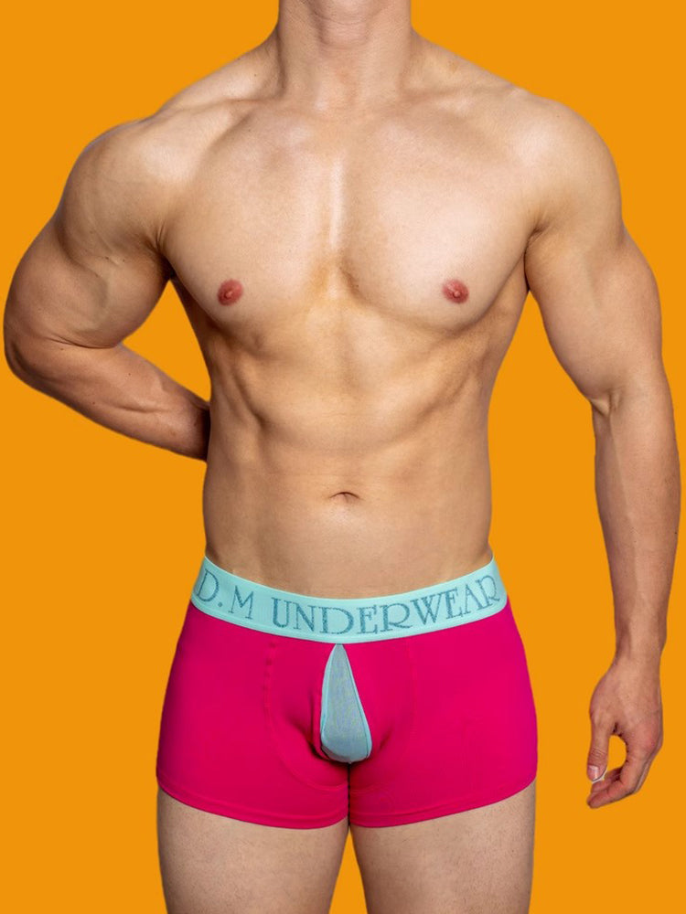 2 Pack Men's Mesh Transparent Open-Cut Cotton Mesh Trunks | dmunderwear detail image 18