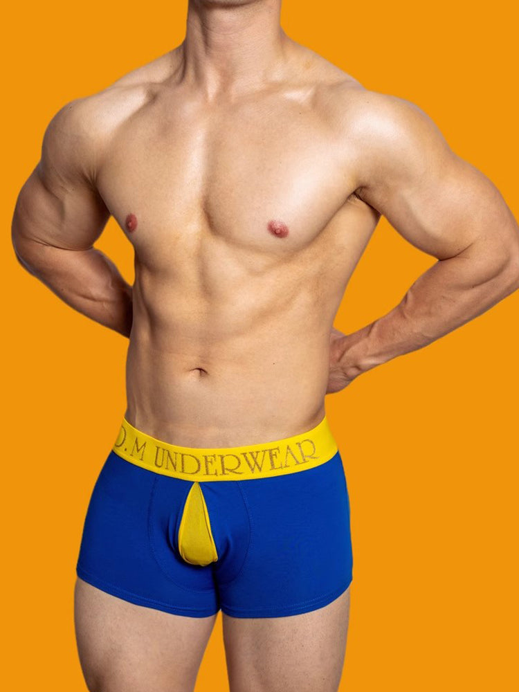 2 Pack Men's Mesh Transparent Open-Cut Cotton Mesh Trunks | dmunderwear detail image 6