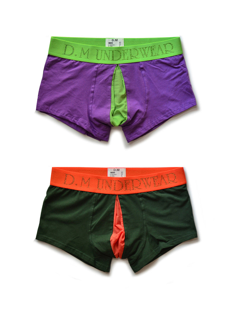 2 Pack Men's Mesh Transparent Open-Cut Cotton Mesh Trunks | dmunderwear detail image 8
