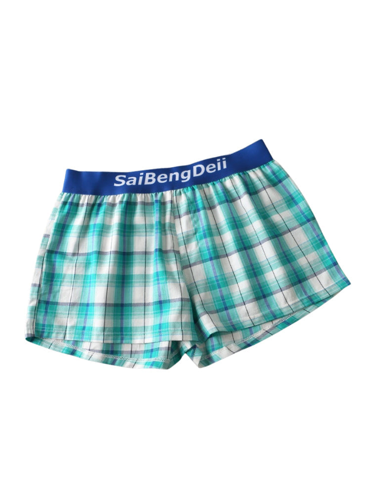 2 Pack Men's Mid-Rise Premium Cotton Plaid Quick-Dry Boxer Shorts | dmunderwear detail image 13