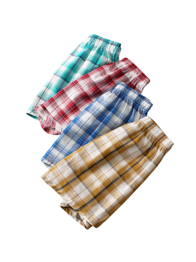 2 Pack Men's Mid-Rise Premium Cotton Plaid Quick-Dry Boxer Shorts | dmunderwear detail image 8