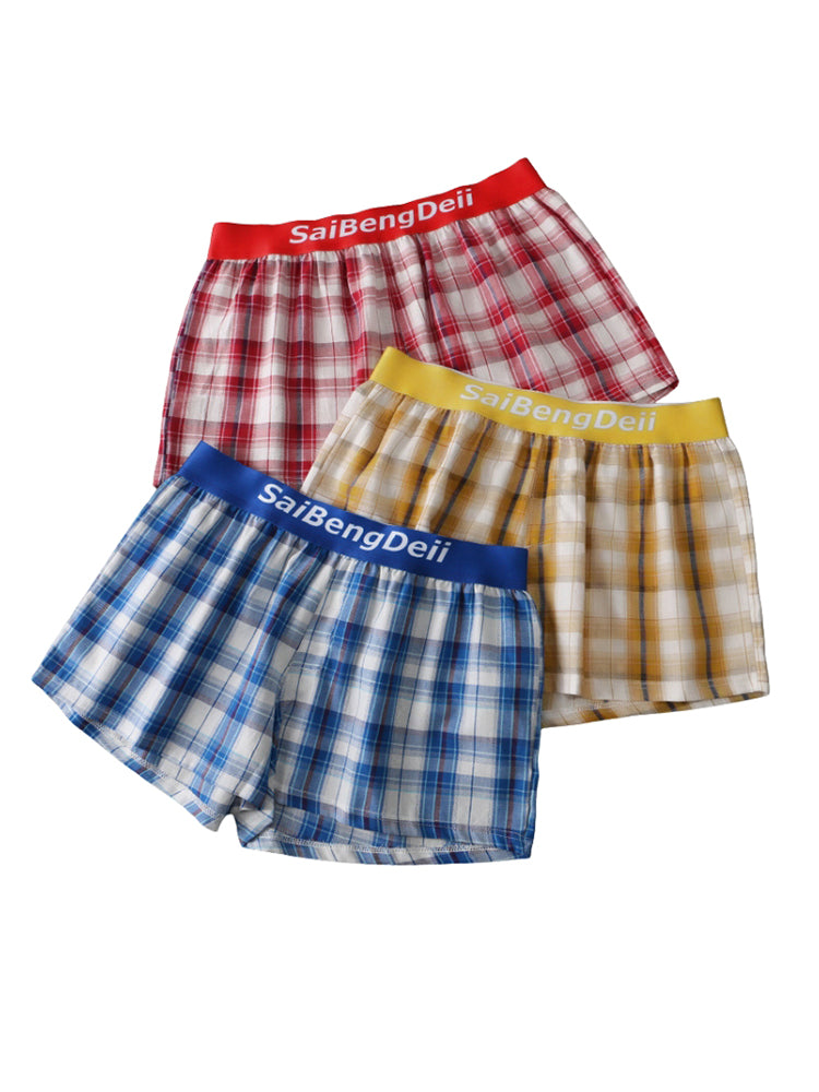 2 Pack Men's Mid-Rise Premium Cotton Plaid Quick-Dry Boxer Shorts | dmunderwear detail image 9