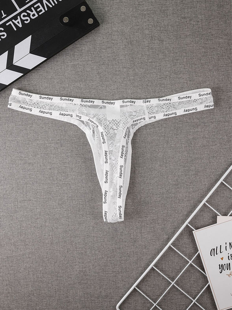 2 Pack Men's Mid-Rise Ultra-Soft Sexy Lace Cooling Support Thong | dmunderwear detail image 13