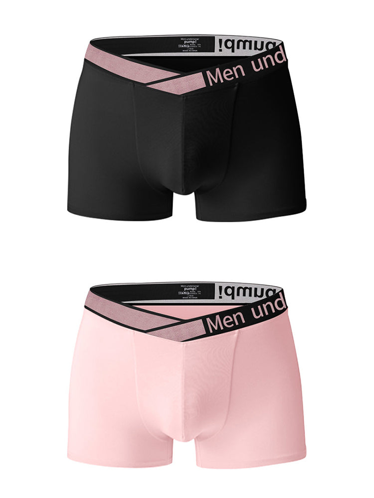2 Pack Men's Modal Breathable U-Pouch Trunks | dmunderwear detail image 14