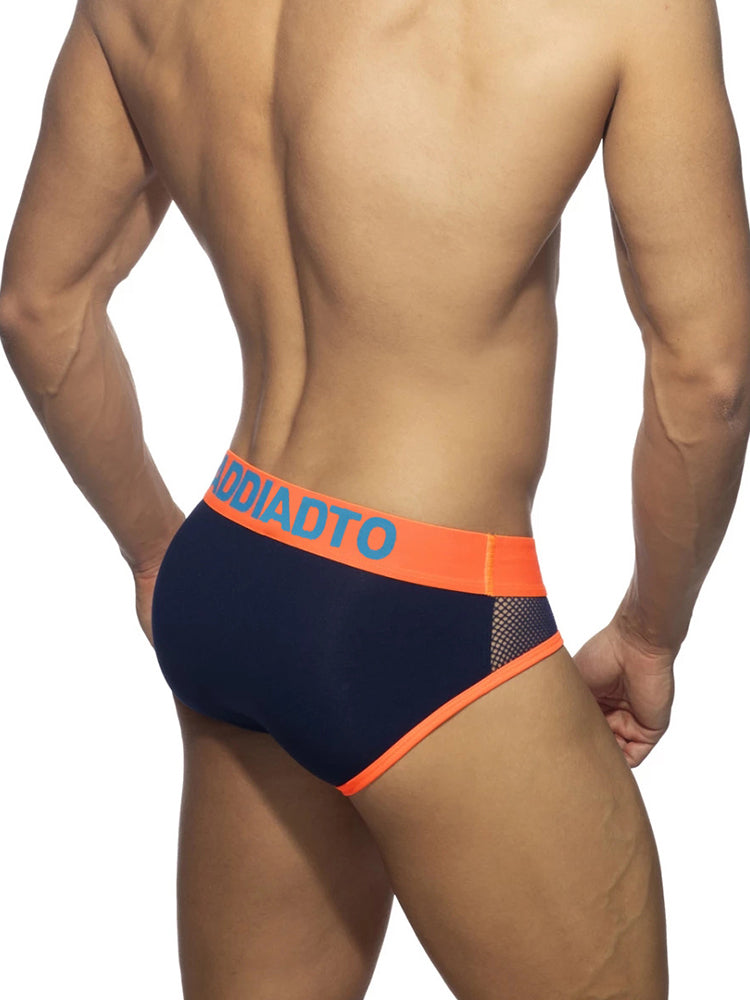 2-pack Men's Neon Mesh High-elastic U-convex Three-dimensional Pouch Sports Briefs | dmunderwear detail image 14