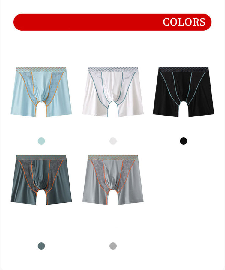 2 Pack Men's Nylon Breathable Sports Anti-Chafing Casual Business Boxer Briefs | dmunderwear detail image 12