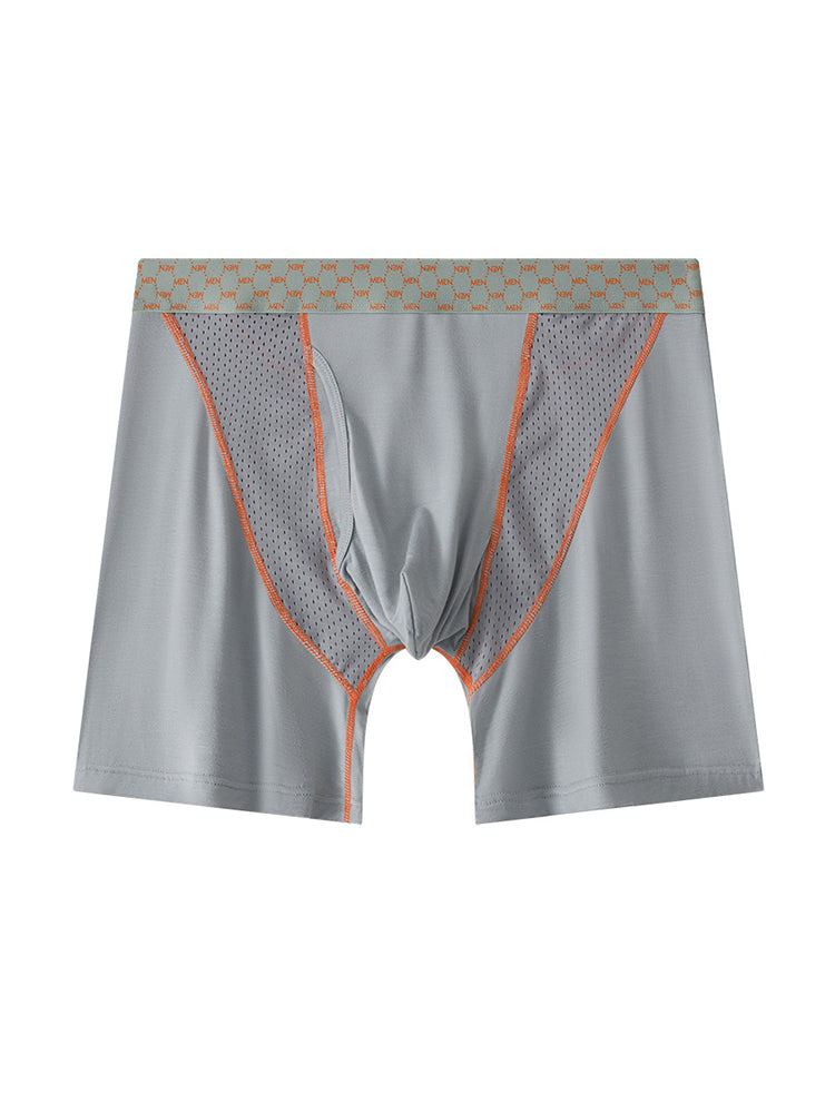2 Pack Men's Nylon Breathable Sports Anti-Chafing Casual Business Boxer Briefs | dmunderwear detail image 16
