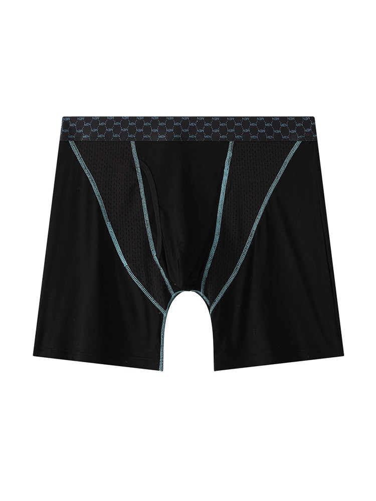 2 Pack Men's Nylon Breathable Sports Anti-Chafing Casual Business Boxer Briefs | dmunderwear detail image 17