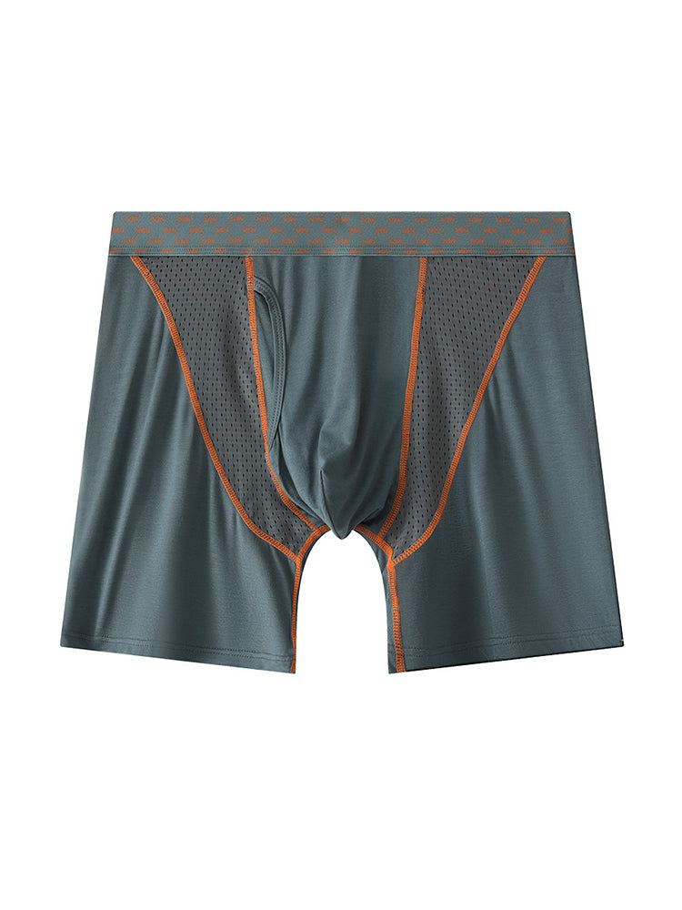 2 Pack Men's Nylon Breathable Sports Anti-Chafing Casual Business Boxer Briefs | dmunderwear detail image 18