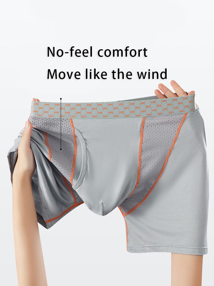 2 Pack Men's Nylon Breathable Sports Anti-Chafing Casual Business Boxer Briefs | dmunderwear detail image 4