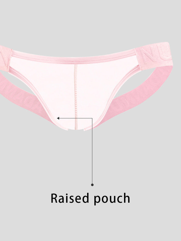 2 Pack Men's Sheer No-Waistband Jockstrap with Textured Pattern | dmunderwear detail image 17
