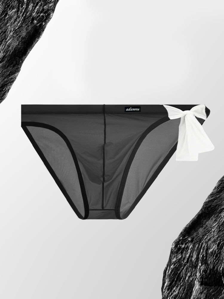 2 Pack Men's Nylon Ultra-Thin Breathable Semi-Transparent Sexy Briefs | dmunderwear detail image 4