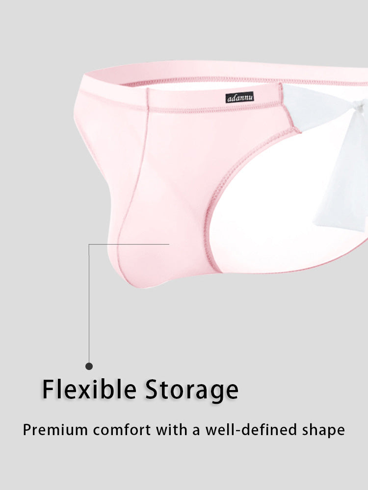 2 Pack Men's Nylon Ultra-Thin Breathable Semi-Transparent Sexy Briefs | dmunderwear detail image 9