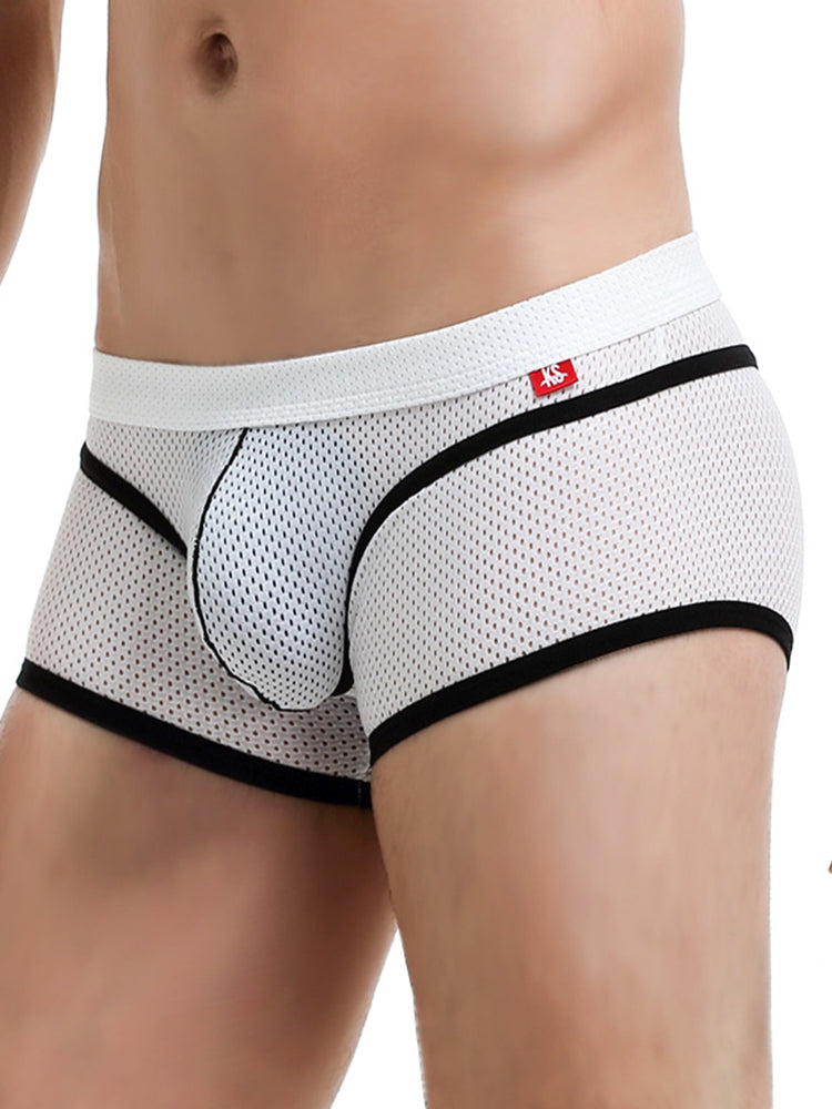 2 Pack Men's Odor-Control Breathable Mesh with U-Pouch Design Trunks | dmunderwear detail image 14
