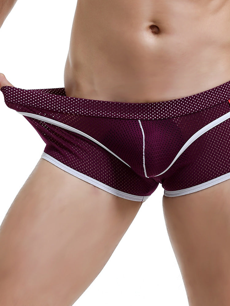 2 Pack Men's Odor-Control Breathable Mesh with U-Pouch Design Trunks | dmunderwear detail image 16