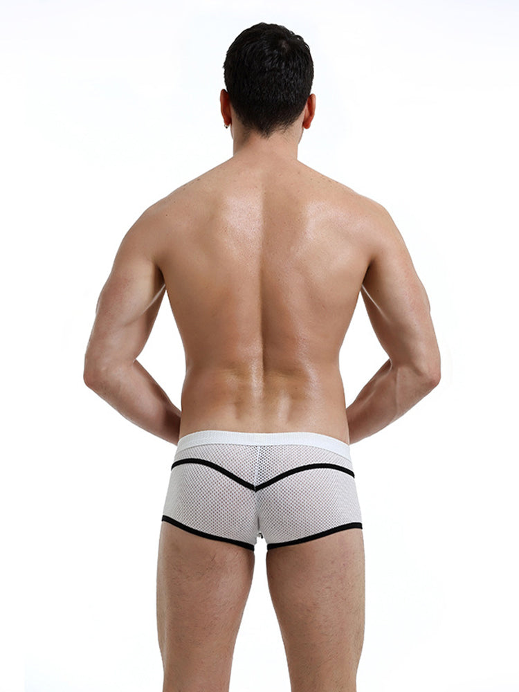 2 Pack Men's Odor-Control Breathable Mesh with U-Pouch Design Trunks | dmunderwear detail image 4