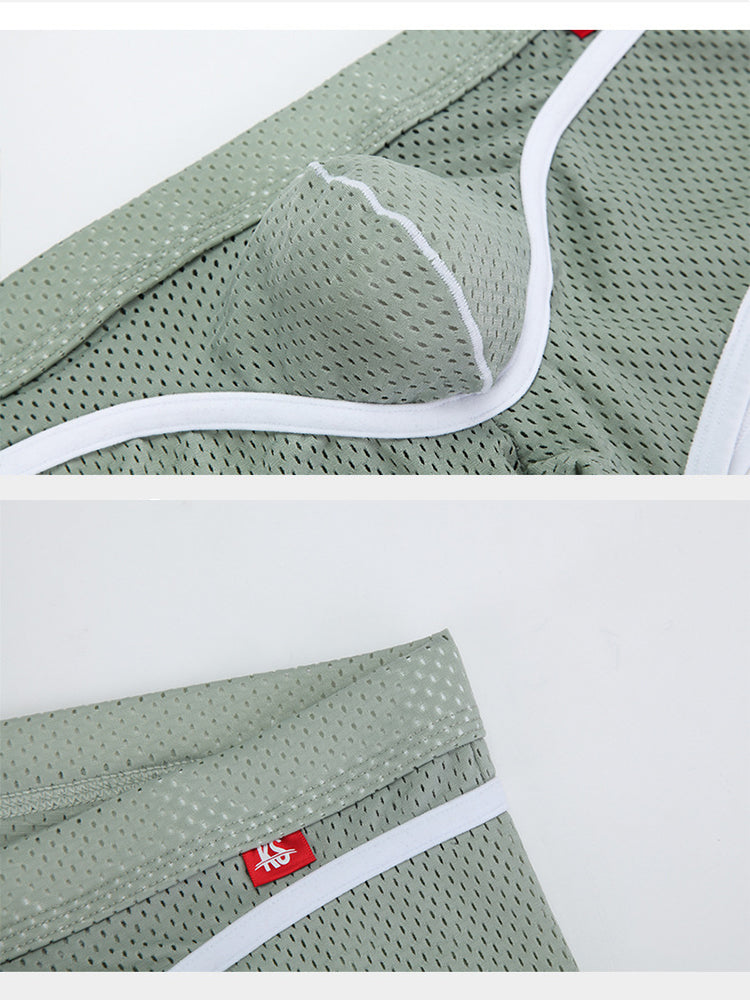 2 Pack Men's Odor-Control Breathable Mesh with U-Pouch Design Trunks | dmunderwear detail image 6