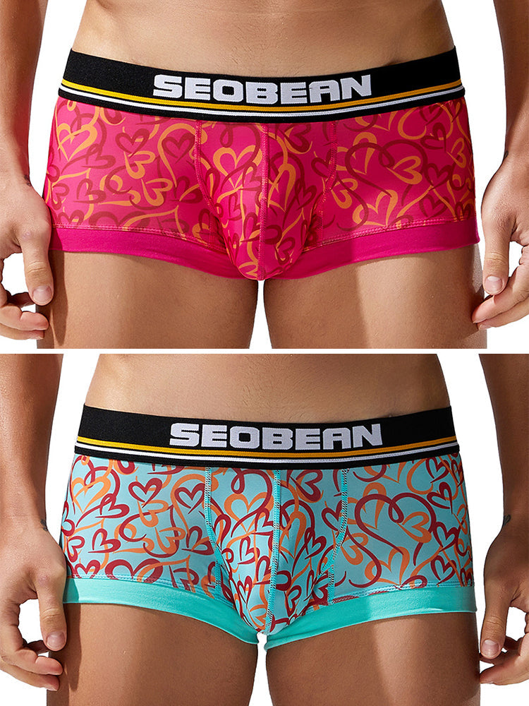 2 Pack Men's Odor-Control Breathable Printed Trunks | dmunderwear detail image 12