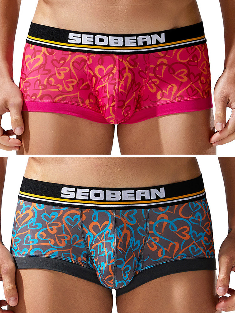 2 Pack Men's Odor-Control Breathable Printed Trunks | dmunderwear detail image 2