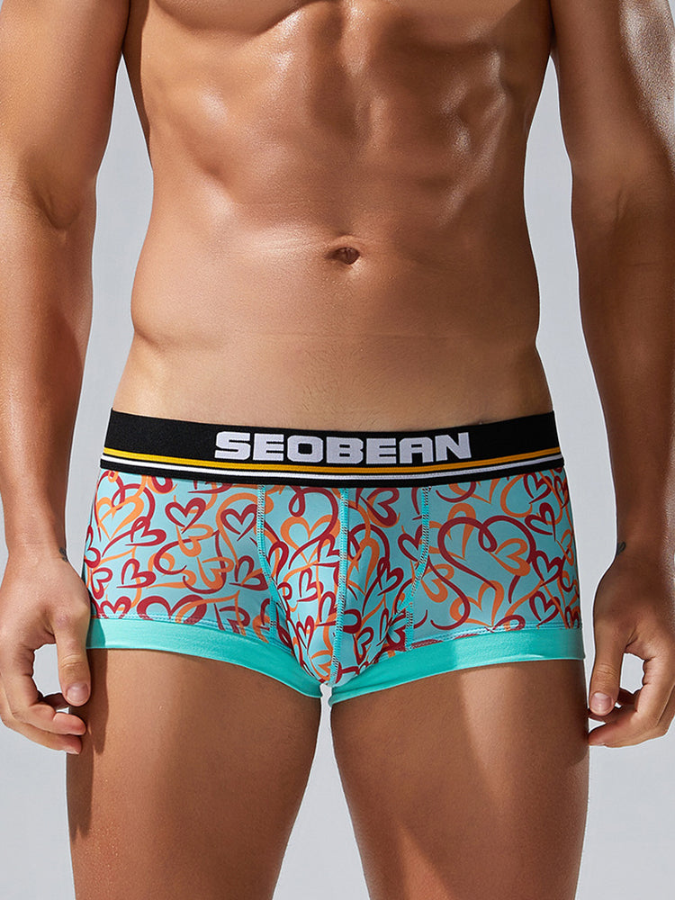 2 Pack Men's Odor-Control Breathable Printed Trunks | dmunderwear detail image 5