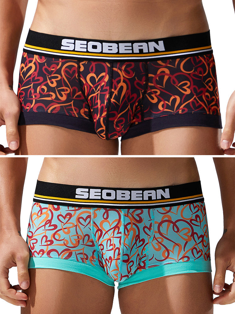 2 Pack Men's Odor-Control Breathable Printed Trunks | dmunderwear detail image 7