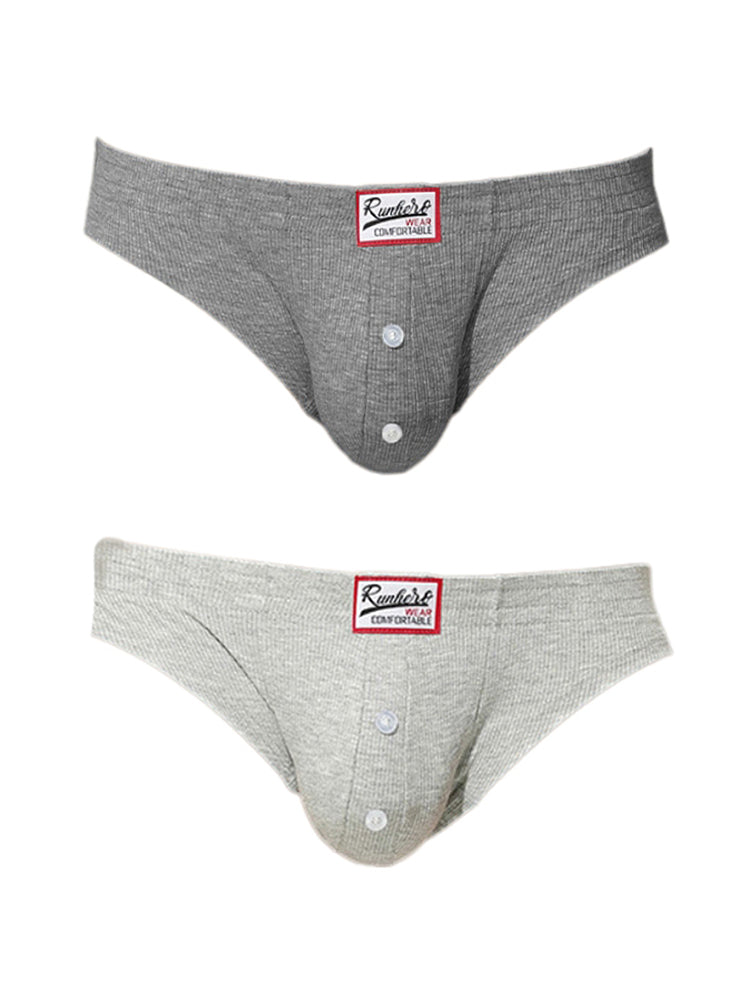 2 Pack Men's Premium Comfortable Fabric Low-Rise U-Shaped Briefs | dmunderwear detail image 12