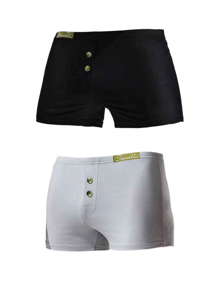 2 Pack Men's Premium Cotton Lightweight & Airy Button Fly Comfy Waistband Trunks | dmunderwear detail image 12