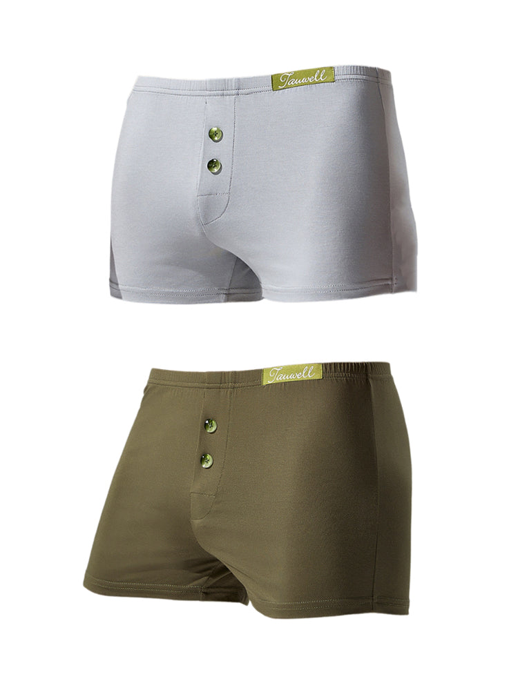 2 Pack Men's Premium Cotton Lightweight & Airy Button Fly Comfy Waistband Trunks | dmunderwear detail image 7