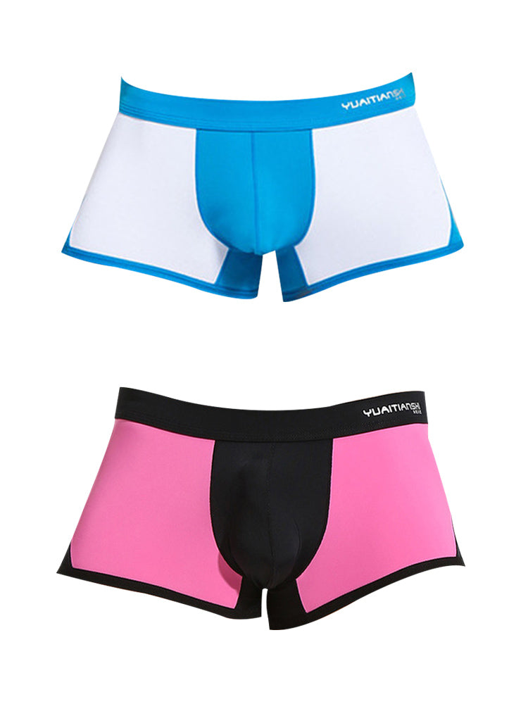 2 Pack Men's Premium Ice Silk U-Pouch Design Soft & Smooth Trunks | dmunderwear detail image 17