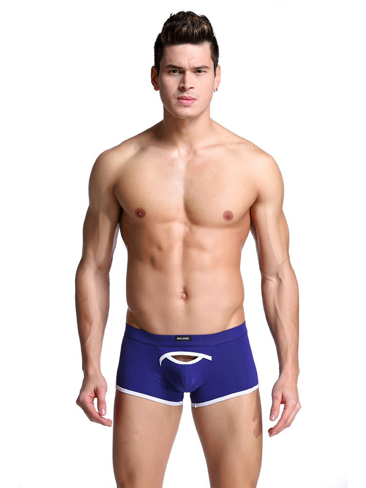 2 Pack Men's Premium Soft Cotton Breathable Pouch Solid Color Supportive Trunks | dmunderwear