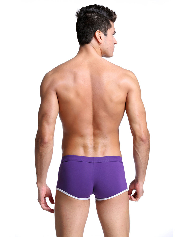 2 Pack Men's Premium Soft Cotton Breathable Pouch Solid Color Supportive Trunks | dmunderwear detail image 4