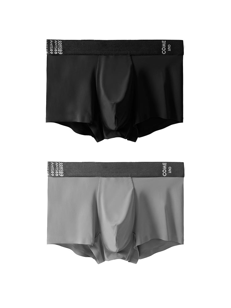 2 Pack Men's Premium Ultra-Thin Seamless Ice Silk Stretch Fit Trunks | dmunderwear detail image 16