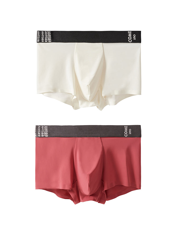 2 Pack Men's Premium Ultra-Thin Seamless Ice Silk Stretch Fit Trunks | dmunderwear detail image 18