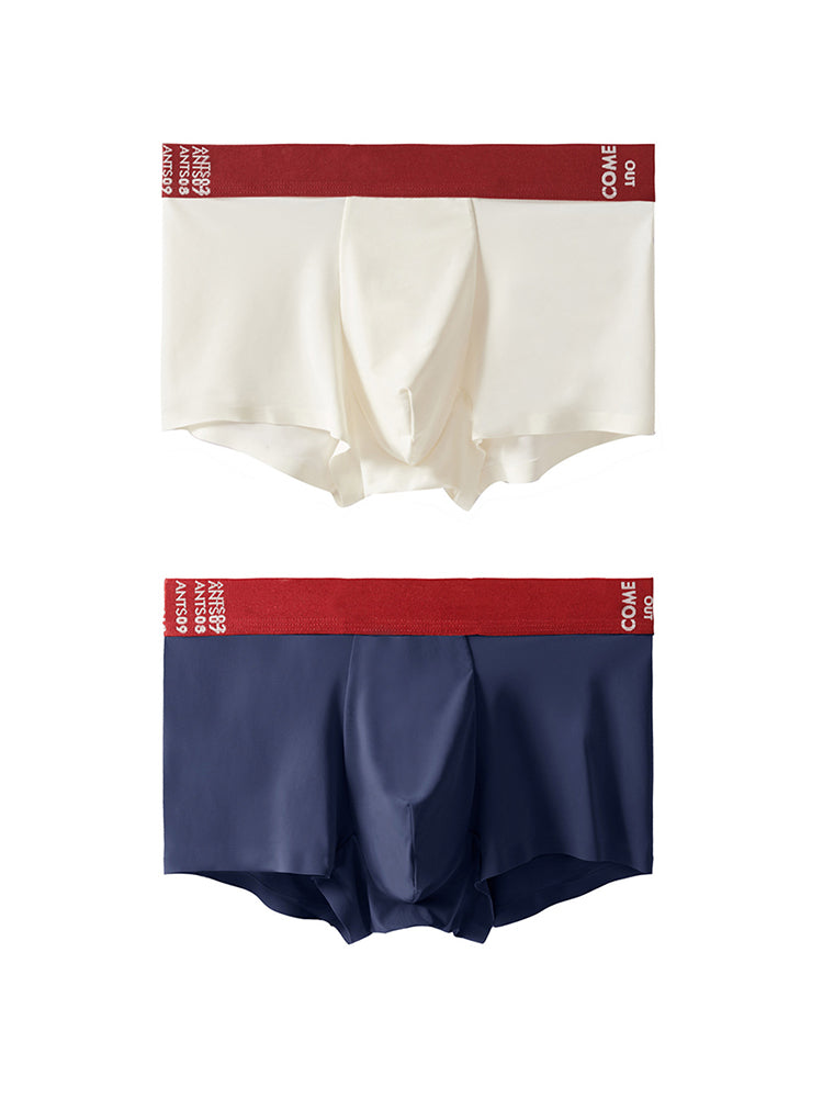 2 Pack Men's Premium Ultra-Thin Seamless Ice Silk Stretch Fit Trunks | dmunderwear detail image 8