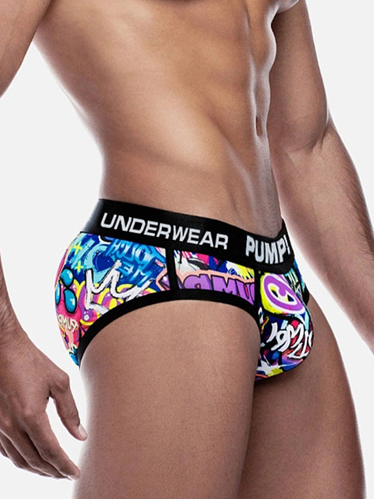 2 Pack Men's Printed Sexy & Trendy Low-Rise Breathable Casual Briefs | dmunderwear detail image 12