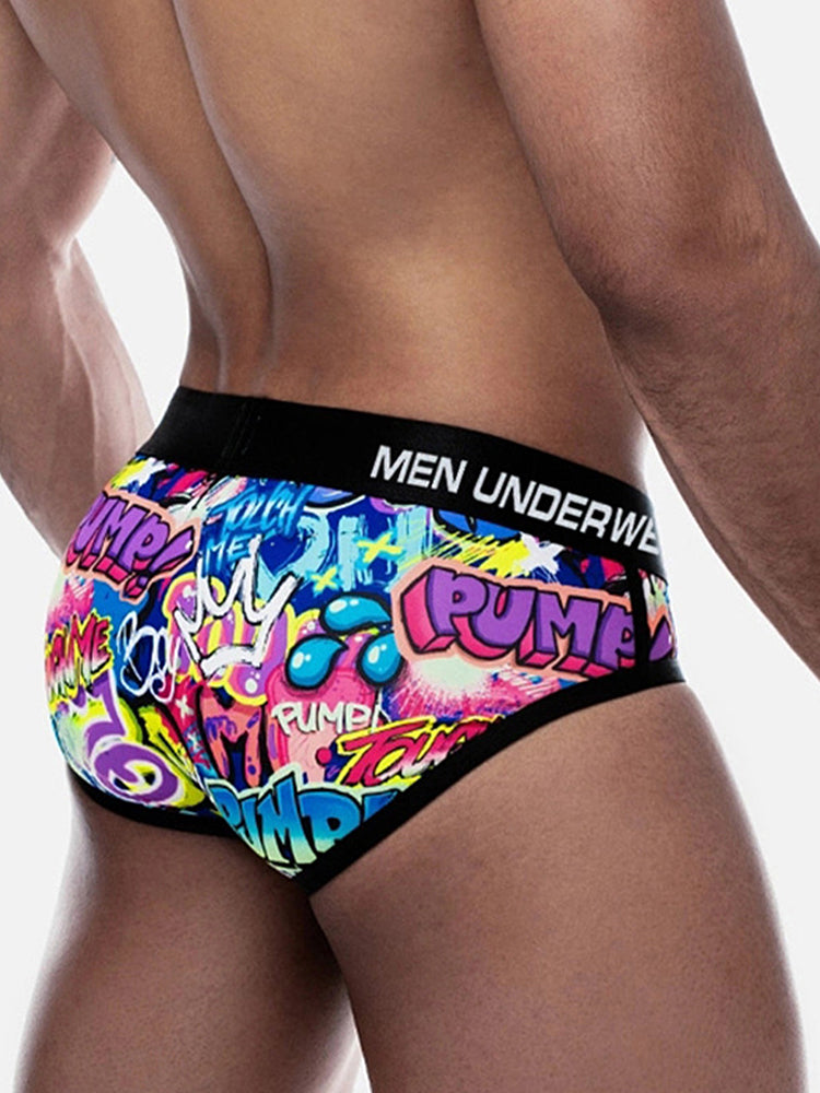 2 Pack Men's Printed Sexy & Trendy Low-Rise Breathable Casual Briefs | dmunderwear detail image 13