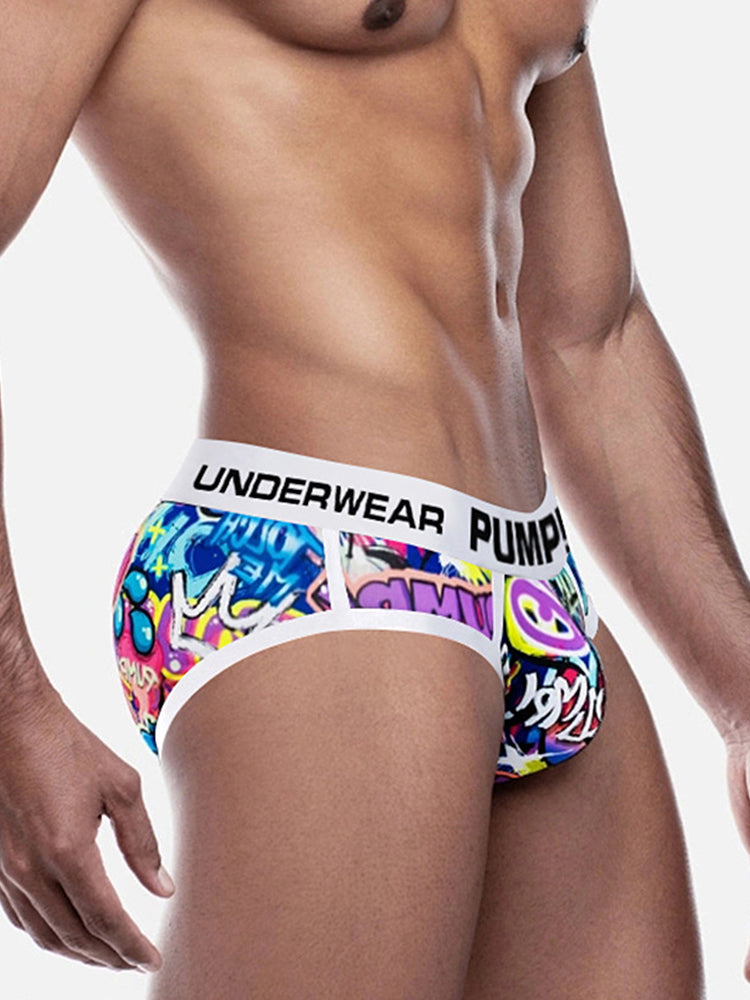 2 Pack Men's Printed Sexy & Trendy Low-Rise Breathable Casual Briefs | dmunderwear detail image 16