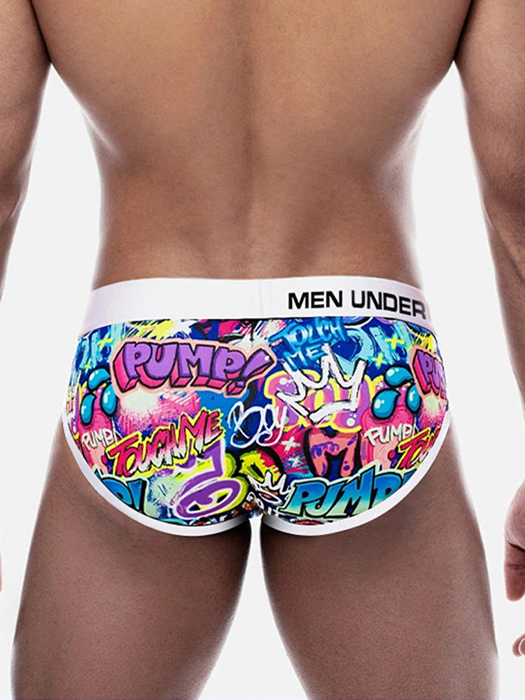 2 Pack Men's Printed Sexy & Trendy Low-Rise Breathable Casual Briefs | dmunderwear detail image 17