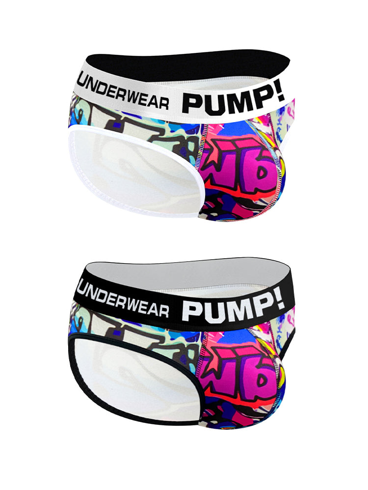 2 Pack Men's Printed Sexy & Trendy Low-Rise Breathable Casual Briefs | dmunderwear detail image 2